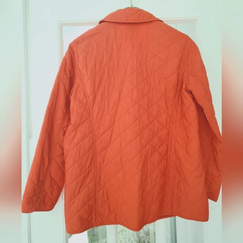Talbots Quilted Jacket. Orange. Size MED PETITE. #309